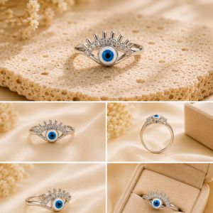 Evil Eye Protection Silver Ring