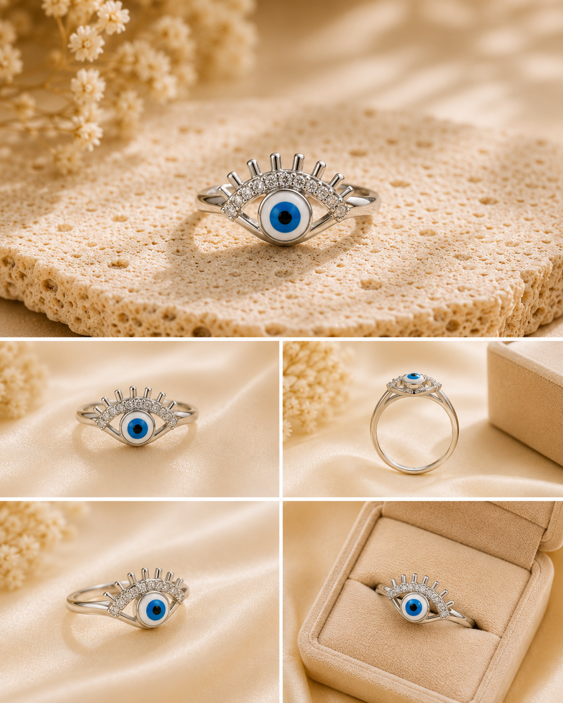 Evil Eye Protection Silver Ring