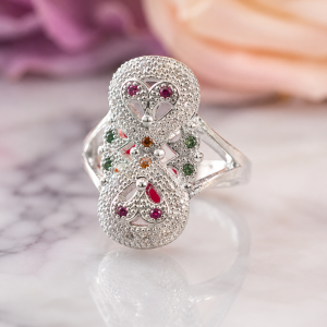 Elegant Butterfly Designer Silver Ring