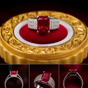 Royal Ruby Red Solitaire Statement Ring