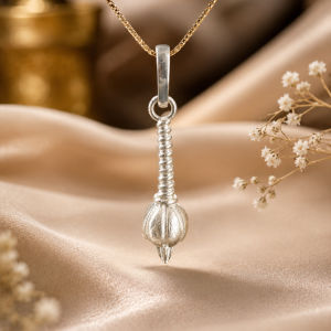 925 Sterling Silver Hanuman Gada Pendant | Symbol of Strength & Protection
