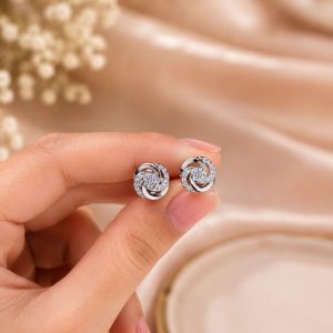 925 Sterling Silver Swirl Stud Earrings