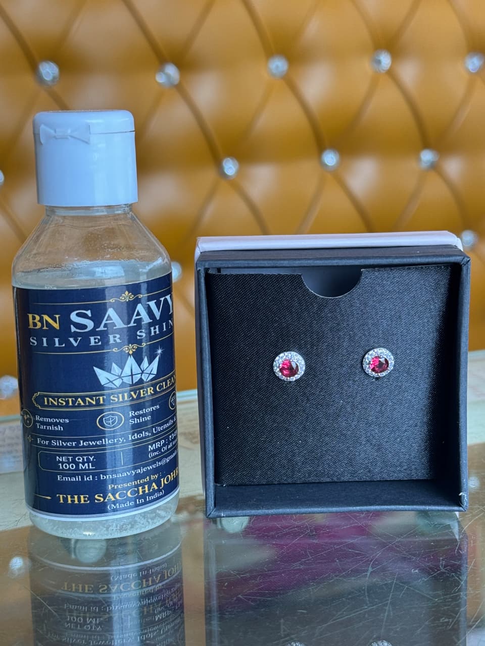 Care Instructions: Store in a dry place, avoid contact with perfumes and chemicals, and clean with a soft polishing cloth to maintain its shine. Note: If the green stone is lab-created, simulated, cubic zirconia, or natural emerald, mention that specifically to ensure the product description is fully accurate. - Image 5
